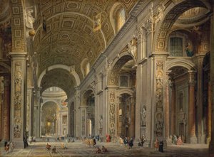 Innenraum der Basilika St. Peter in Rom, 1750er von Pannini