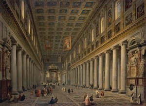 Innenraum der Santa Maria Maggiore in Rom, 1750er Jahre von Pannini