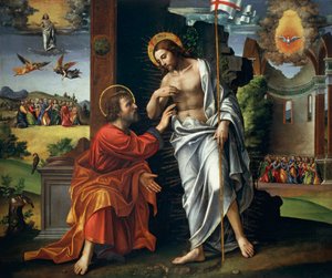 Christus und der ungläubige Thomas, von Paolo Cavazzola (1486-1522) von Paolo Morando Cavazzola