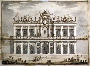 Entwurf einer Fassade, wahrscheinlich für die 