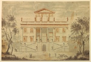Zeichnung, Erhebung einer Villa, 1750–70