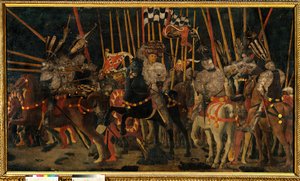 Schlacht von San Romano zwischen den Florentinern und Sienesern am 02.06.1432 von Paolo Uccello