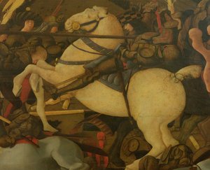 Detail von Niccolo da Tolentino, aus der Schlacht von San Romano 1432, ca. 1456 von Paolo Uccello