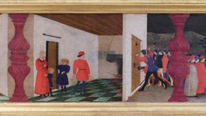 Predella der Entweihung der Hostie (Detail) von Paolo Uccello