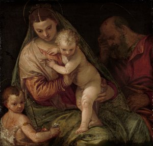 Heilige Familie mit dem jungen Johannes dem Täufer von Paolo Veronese (workshop of)