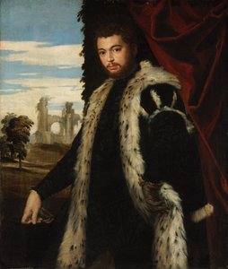 Porträt eines jungen Mannes mit Luchs-Pelz von Paolo Veronese