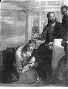 Das Mahl im Haus des Simon des Pharisäers, Detail des zentralen Teils, 1570 von Paolo Veronese
