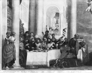 Das Mahl im Haus des Simon des Pharisäers, Detail der linken Seite, 1570 von Paolo Veronese