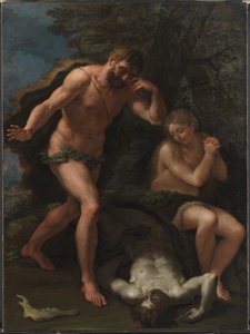 Adam und Eva beklagen den Körper von Abel von Paolo de Matteis