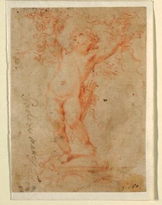 Amor hebt Blumensträuße mit beiden Armen, 1710–28
