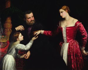 Eine Dame und ein Herr mit ihrer Tochter