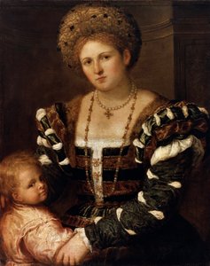 Porträt einer Dame mit einem Jungen, 1530er Jahre