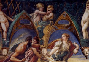 Actaeon mit seinen Gefährten (Detail) von Parmigianino