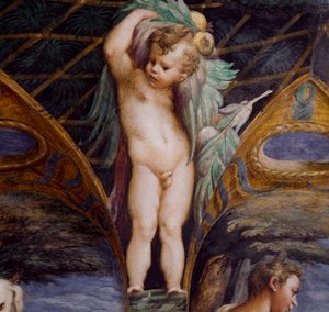 Cherub, Detail aus Mythos von Diana und Actaeon von Parmigianino