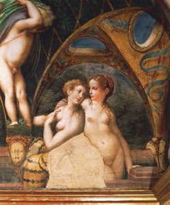 Paar Nymphen, aus dem Mythos von Diana und Aktäon von Parmigianino