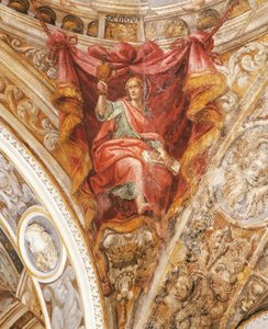 St. Hilarius von Poitiers von Francesco Mazzola, bekannt als Parmigianino (1503-1540), Fresko, Kirche San Giovanni Evangelista, Parma