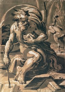 Diogenes, graviert von Ugo da Carpi (1470/80-1532)