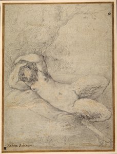 Eine schlafende Satyrin unter einem Baum von Parmigianino