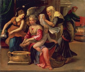 Baden eines Babys von Parmigianino