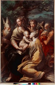 Madonna mit Kind, Heilige Margarita, Heiliger Michael, Heiliger Hieronymus und Heiliger Petronius