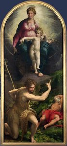Madonna mit Kind, St. Johannes und St. Hieronymus von Parmigianino