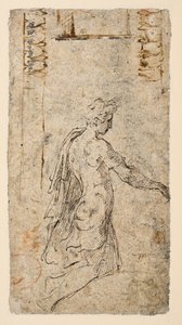 Studie eines knienden jungen Mannes von Parmigianino