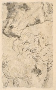 Zwei Studien von Pferdeköpfen (Fragment)
