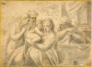 Heilige Familie mit Maria Magdalena und männlichem Heiligen