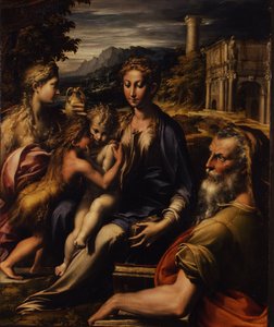 Madonna und Kind mit Heiliger Madonna di San Zaccaria von Parmigianino