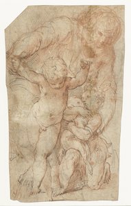 Madonna mit dem Christuskind und dem kleinen Johannes dem Täufer von Parmigianino