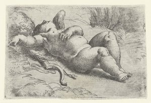 Schlafender Cupido von Parmigianino