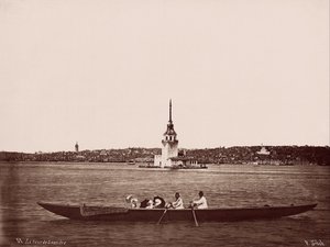 Kız Kulesi, Galata und Fındıklı Wohngebiete von Pascal Sébah