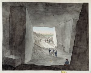 Ägypten. Innenansicht eines Steinbruchs am Berg Kattan