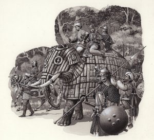 Gepanzerter chinesischer Armeeelefant