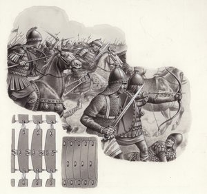 Armee des Kalifen von Persien im Mittelalter (Gouache auf Papier)