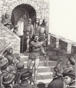 Coluccio Salutai in Florenz (Gouache auf Papier)