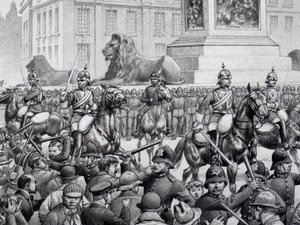 Proteste auf dem Trafalgar Square durch die Armen Londons von Pat (1907-95) Nicolle