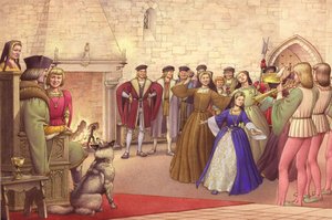 Eine Feier folgte der Ankunft von Katharina von Aragon in England zur Heirat