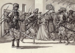 Britische Soldaten werden in das Schwarze Loch von Kalkutta gezwungen