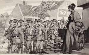 Britische Soldaten marschieren
