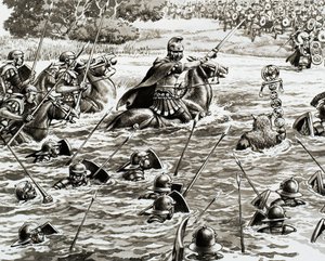 Cäsars Legionen überqueren die Themse