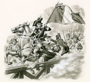Napoleon führt seine Armee über die Brücke bei Lodi