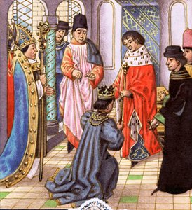 Richard II übergibt seine Krone an Henry Bollingbroke, später Henry IV