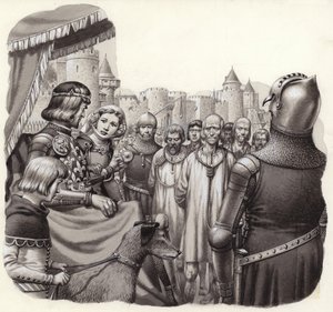 Sechs tapfere Bürger von Calais kurz vor der Hinrichtung von Pat (1907 95) Nicolle
