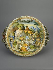 Becken mit der Sammlung von Manna, wahrscheinlich Urbino, ca. 1600-20 von Patanazzi Workshop