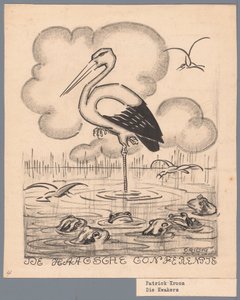 Storch zwischen Fröschen