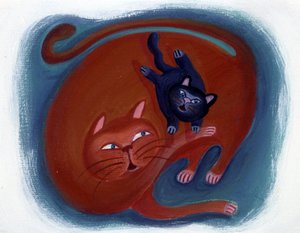 Katze und ihr Kätzchen - Illustration von Patrizia La Porta von Patrizia La Porta