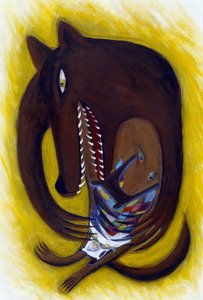 Illustration für Rotkäppchen: Der Wolf, von Patrizia La Porta von Patrizia La Porta