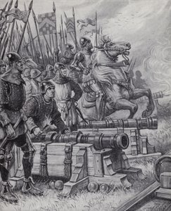 Früher Einsatz von Schießpulver in der Schlacht von Paul (after) Hardy
