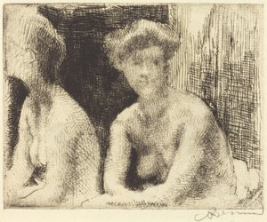 Nackte Frau bei einem Spiegel, 1889
